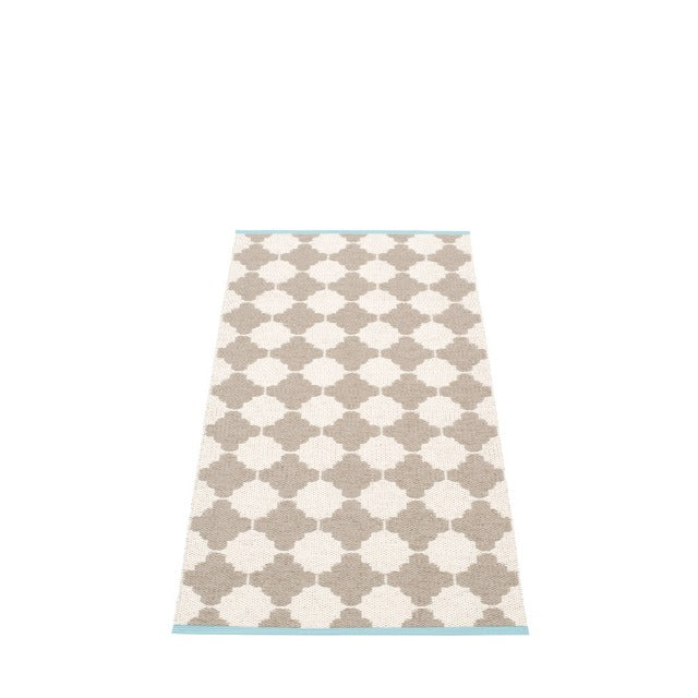 70x150cm / 2.25x5ft MARRE RUG - MUD/VANILLA/TURQUOISE EDGE