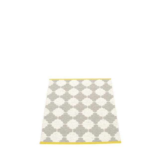 70x90cm / 2.25x3ft MARRE RUG - WARM GREY/VANILLA/MUSTARD EDGE