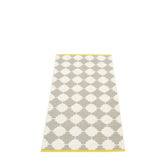 70x150cm / 2.25x5ft MARRE RUG - WARM GREY/VANILLA/MUSTARD EDGE