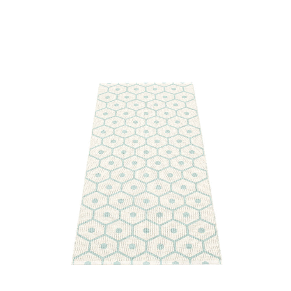 70x160cm / 2.25x5.25ft HONEY RUG- PALE TURQUOISE/VANILLA