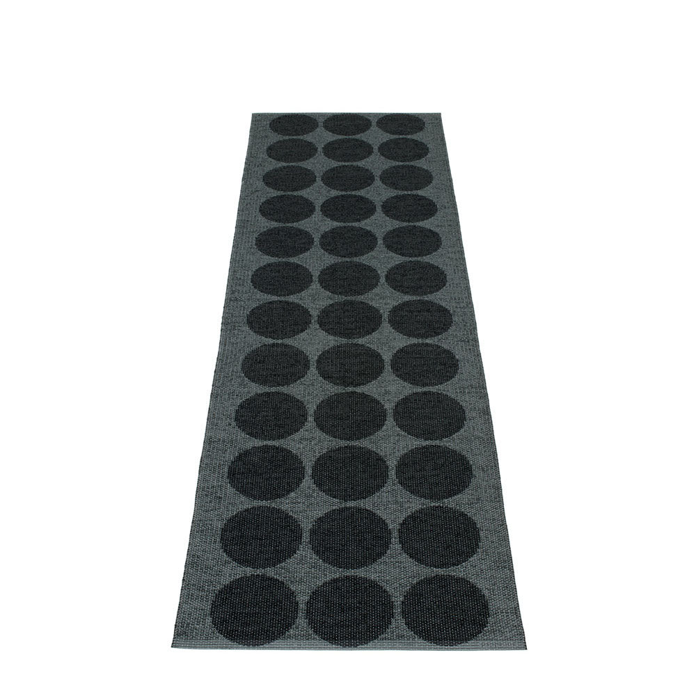 70x240cm / 2.25x8ft HUGO RUG- BLACK METALLIC/BLACK