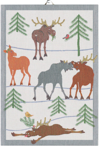 Tea towel 35X50 Christmas Clumsy Moose