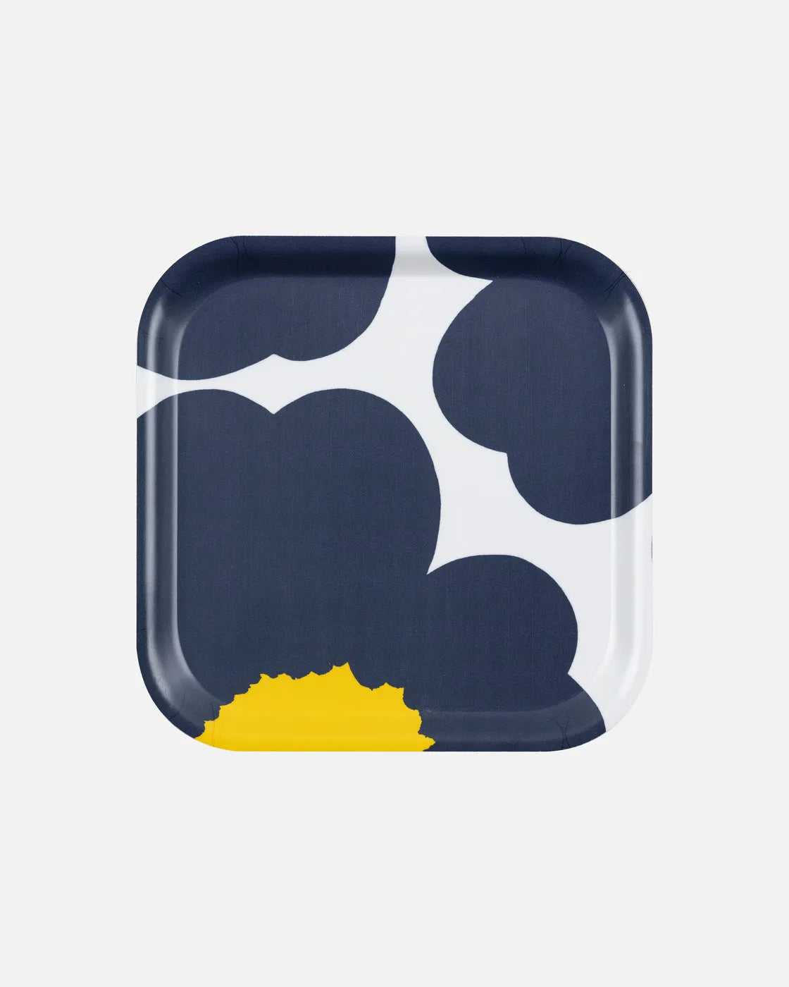 Unikko 60 Anniversary Plywood Tray 20x20 Cm White dark blue yellow