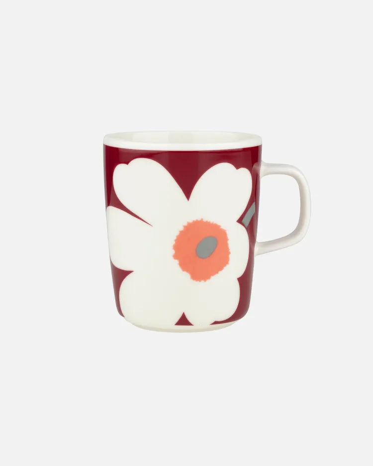 Oiva / Unikko 60th Anniversary Muki 2,5 Dl mug white dark cherry ash grey