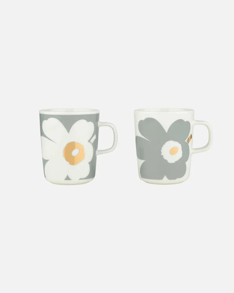 UNIKKO 60TH ANNIVERSARY Mug set  2,5 Dl, 2 Pcs white light grey gold