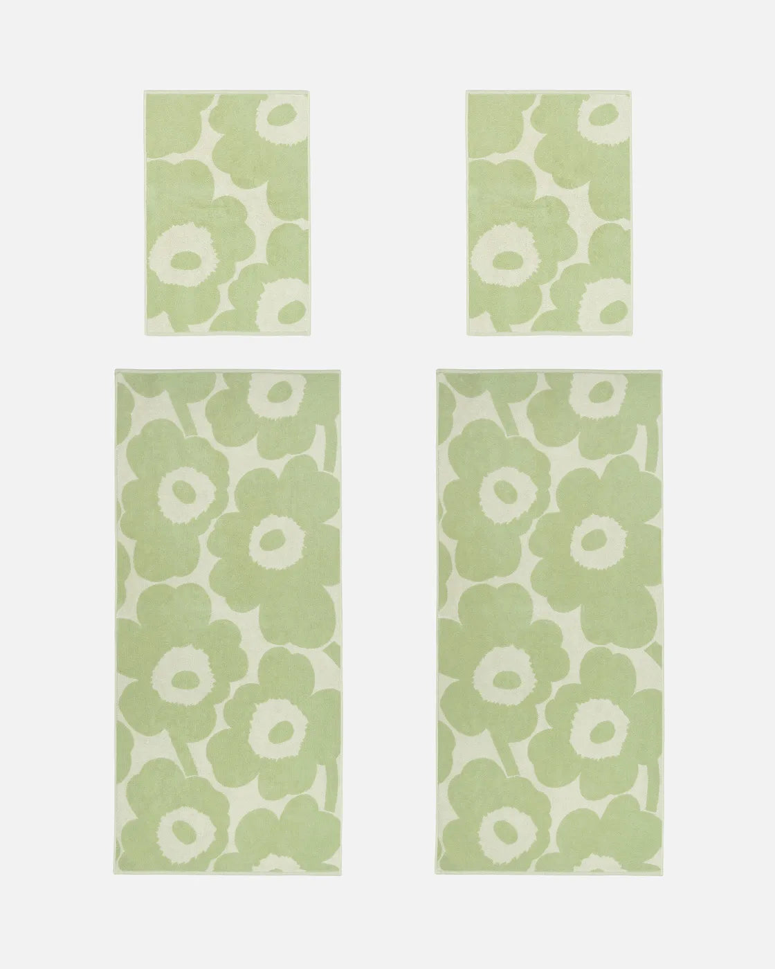 Unikko Pyyhesetti 2 Kpl Kylpypyyhe, 2 Kpl Käsipyyhe towel set off white sage