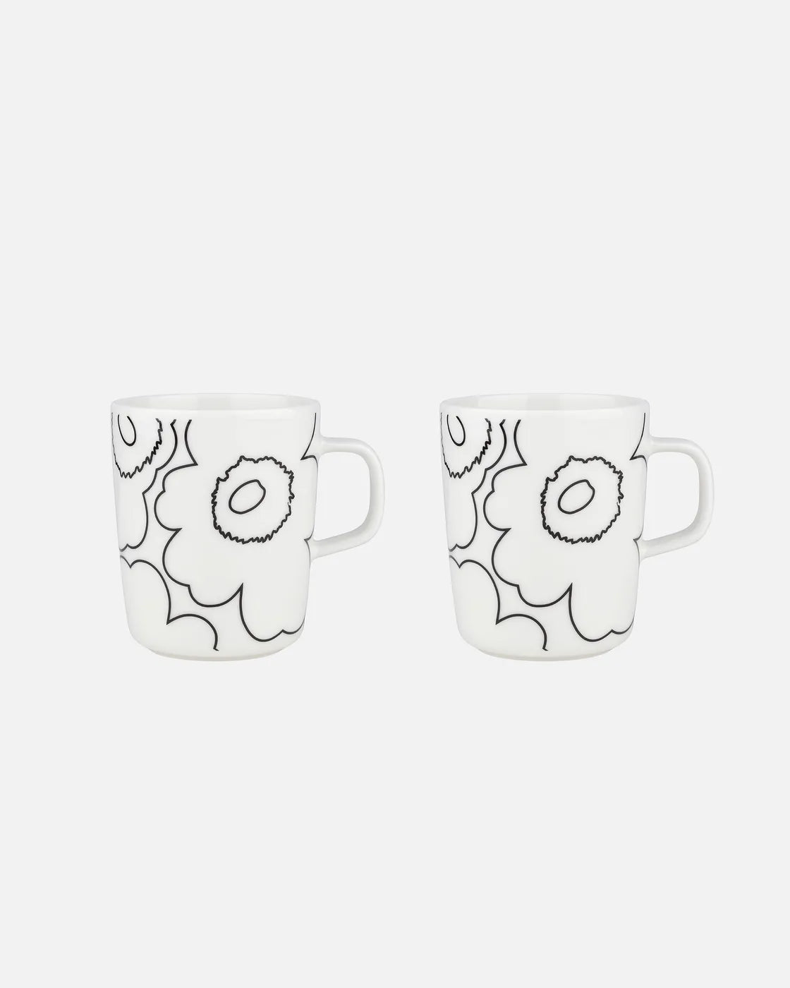 Oiva / Piirto Unikko Muki 2,5 Dl, 2 Kpl mug set white black