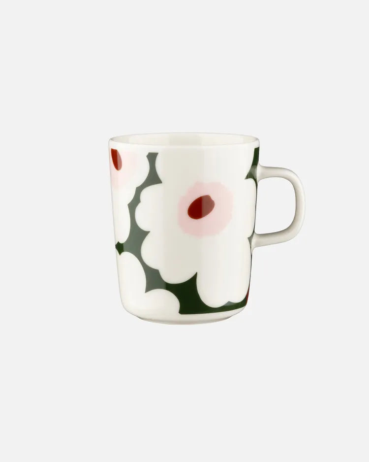 Oiva / Unikko Mug 2,5 Dl white dark green light pink