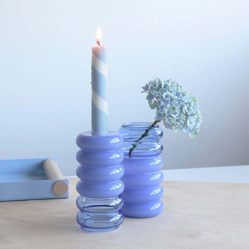 Bubble. 2-in-1 Vase & Candle holder Blue