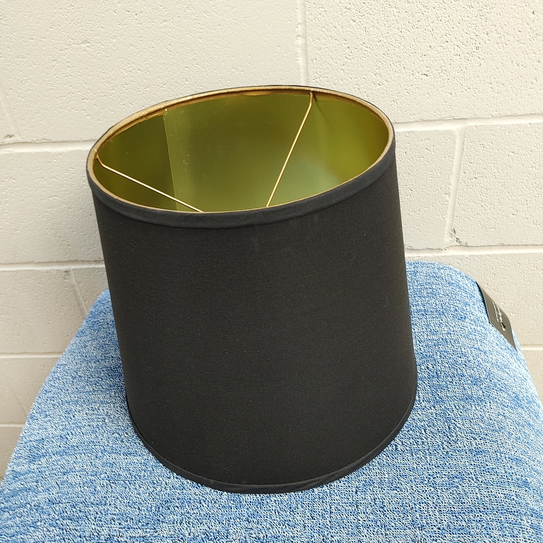 Lampshades In stock #2 Standard black linen gold interior