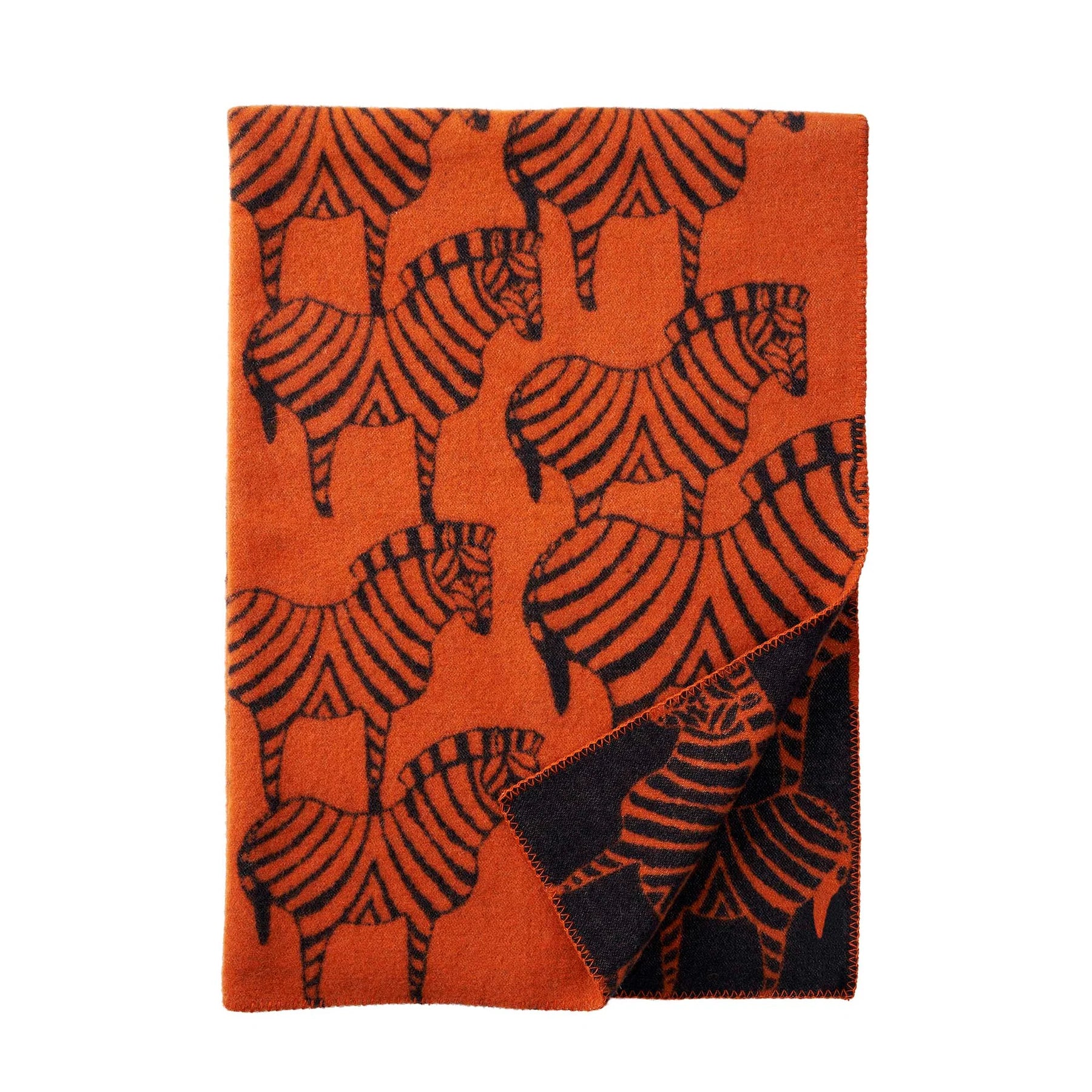 Klippan wool blanket Zebras by Lisa Larson Orange black — Studio Pazo