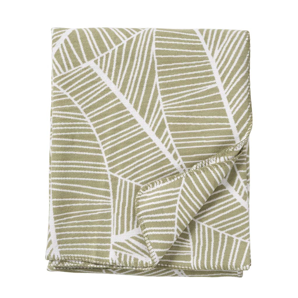 Klippan blanket light brushed cotton 140 x 180 cm. Plant Green