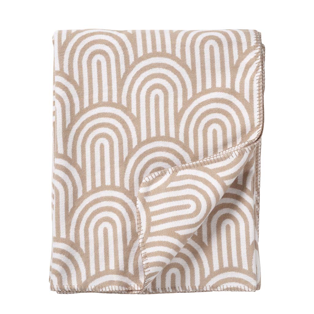 Klippan blanket light brushed cotton 140 x 180 cm Arcade Beige