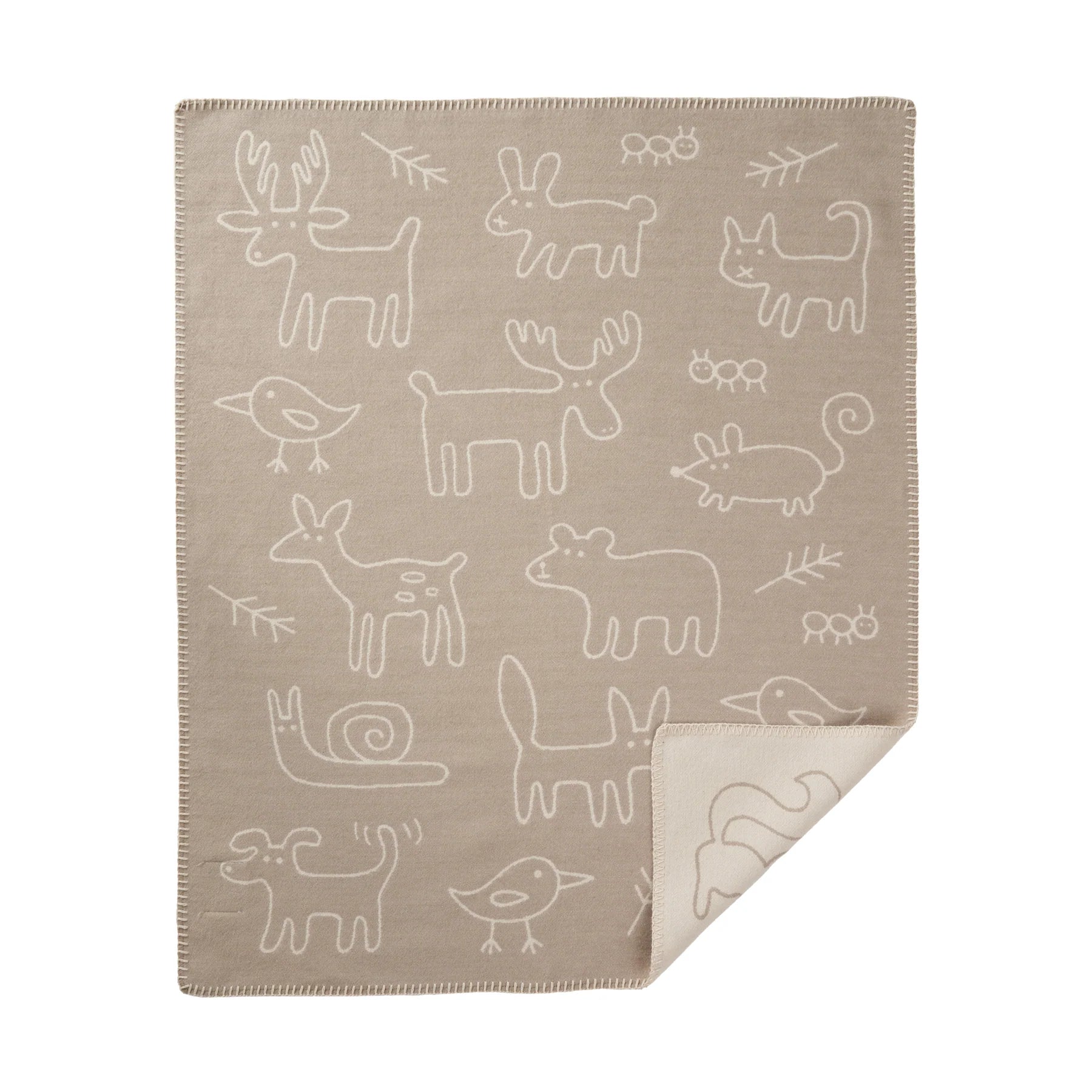 Klippan blanket 70x90cm. brushed organic cotton IN THE WOODS - Beige