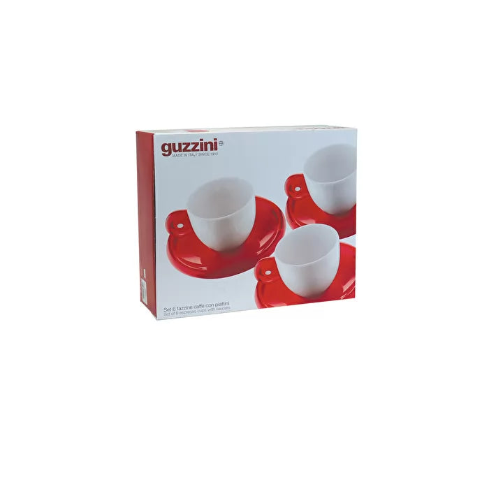 GOCCE SET 6 ESPRESSO CUPS WITH SAUCERS Transparent