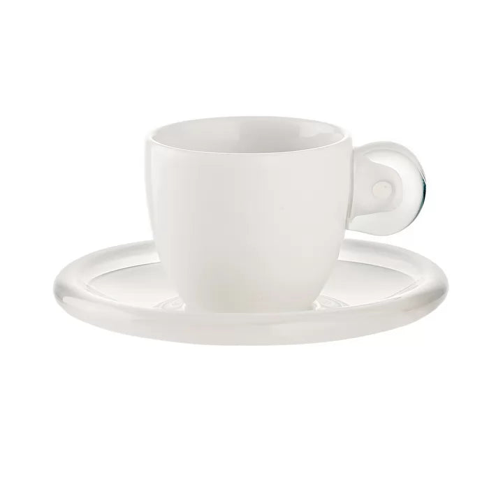 GOCCE SET 6 ESPRESSO CUPS WITH SAUCERS Transparent