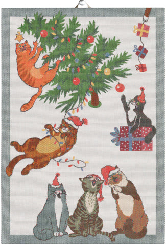 Tea towel 35X50 PURR-FECT CHRISTMAS