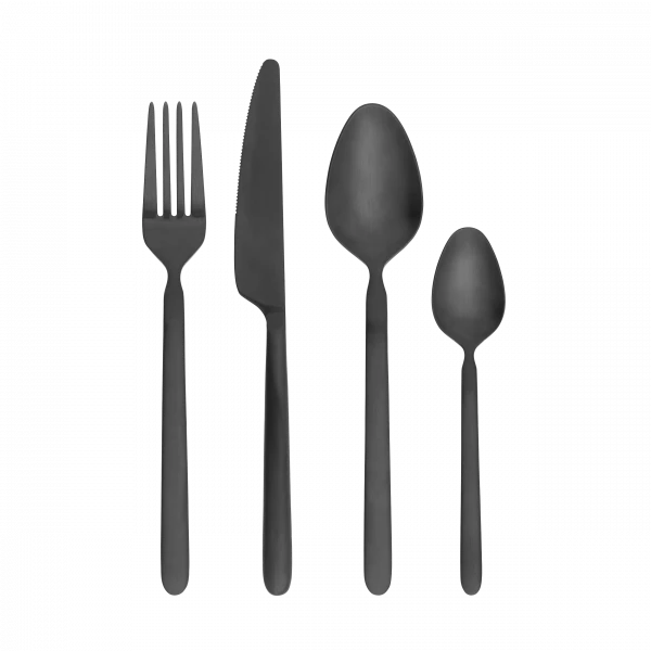 STELLA Cutlery set - 16 pcs. Black