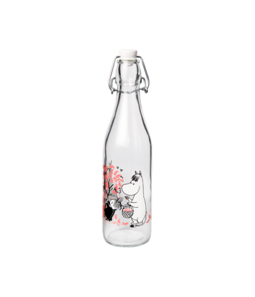 Moomin glass bottle Berries 0,5L