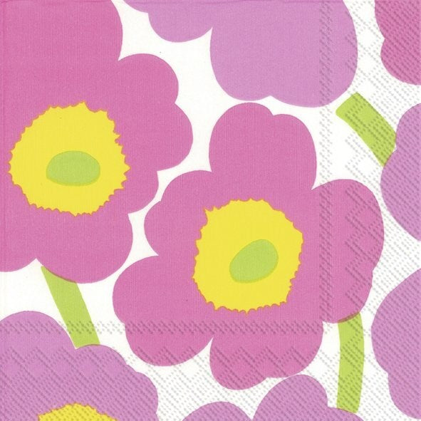 Marimekko paper napkins - Cocktail size UNIKKO light pink - SS25