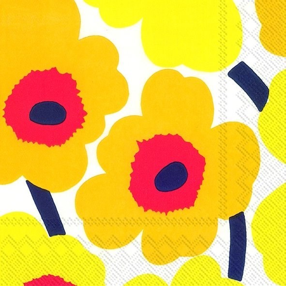 Marimekko paper napkins - Lunch size UNIKKO dark yellow