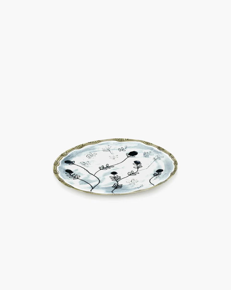 Marni Midnight Flower Plate M Fiore Rosa Mf blue