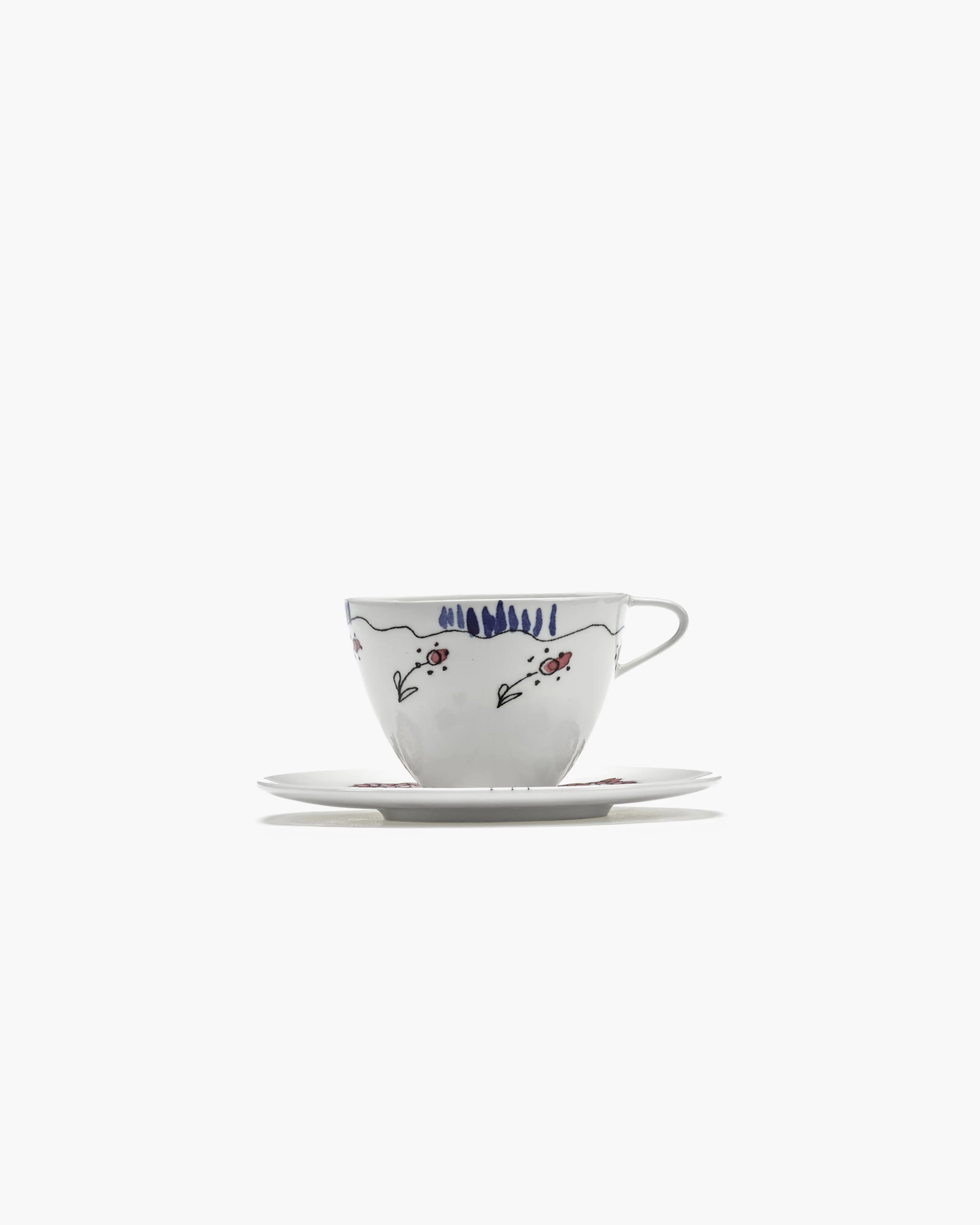 Marni Midnight Flower Coffee cup high with saucer Anemone milk