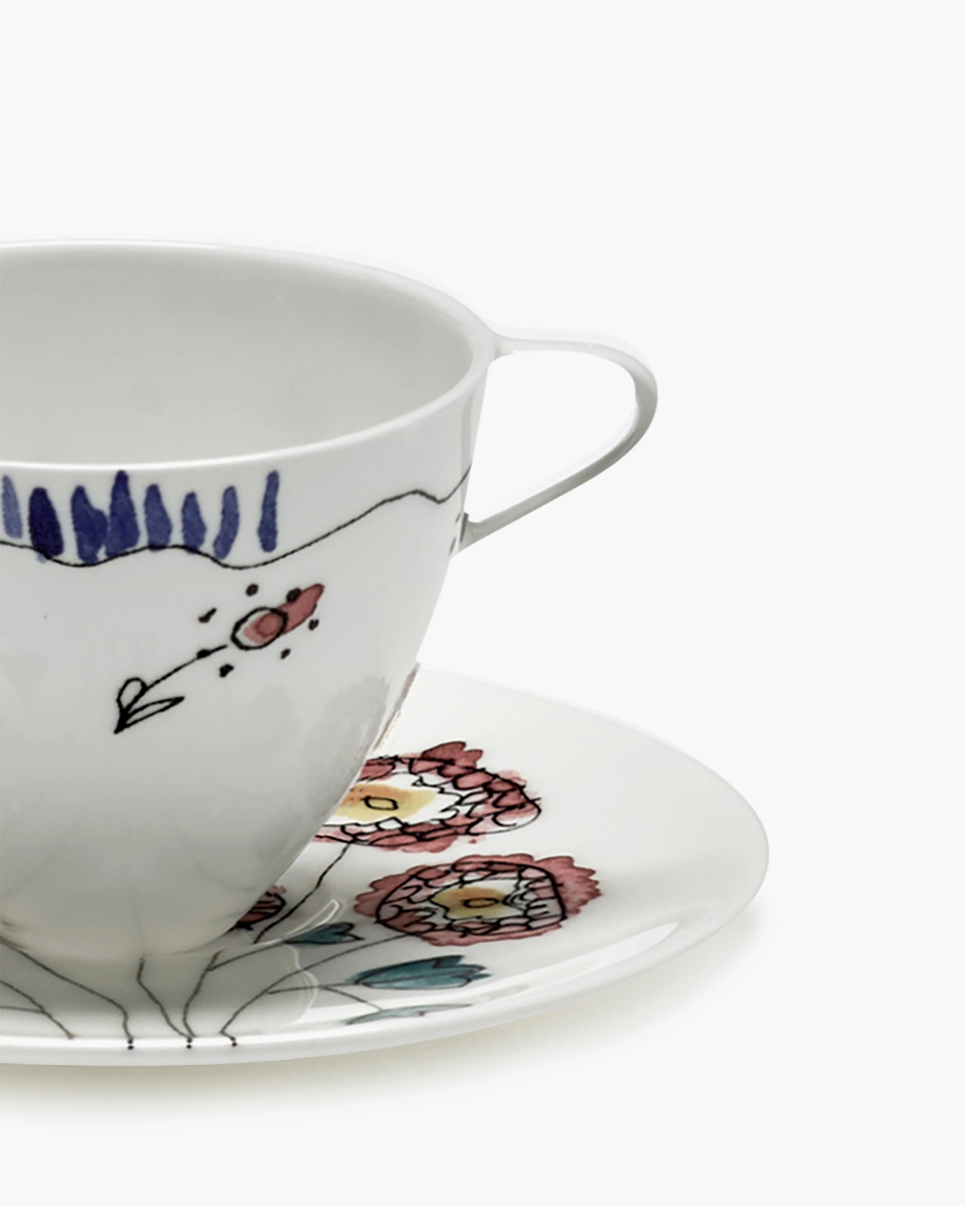 Marni Midnight Flower Coffee cup high with saucer Anemone milk