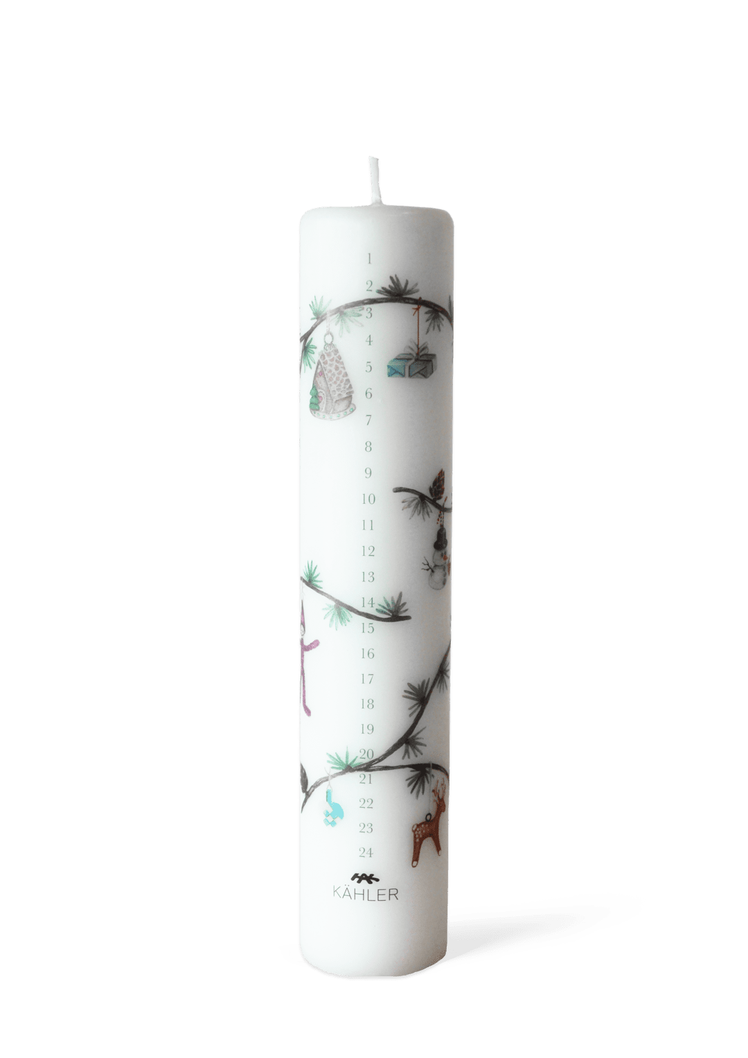 Hammershoi Christmas Advent Candle 2024 Dia 2" White W. Deco