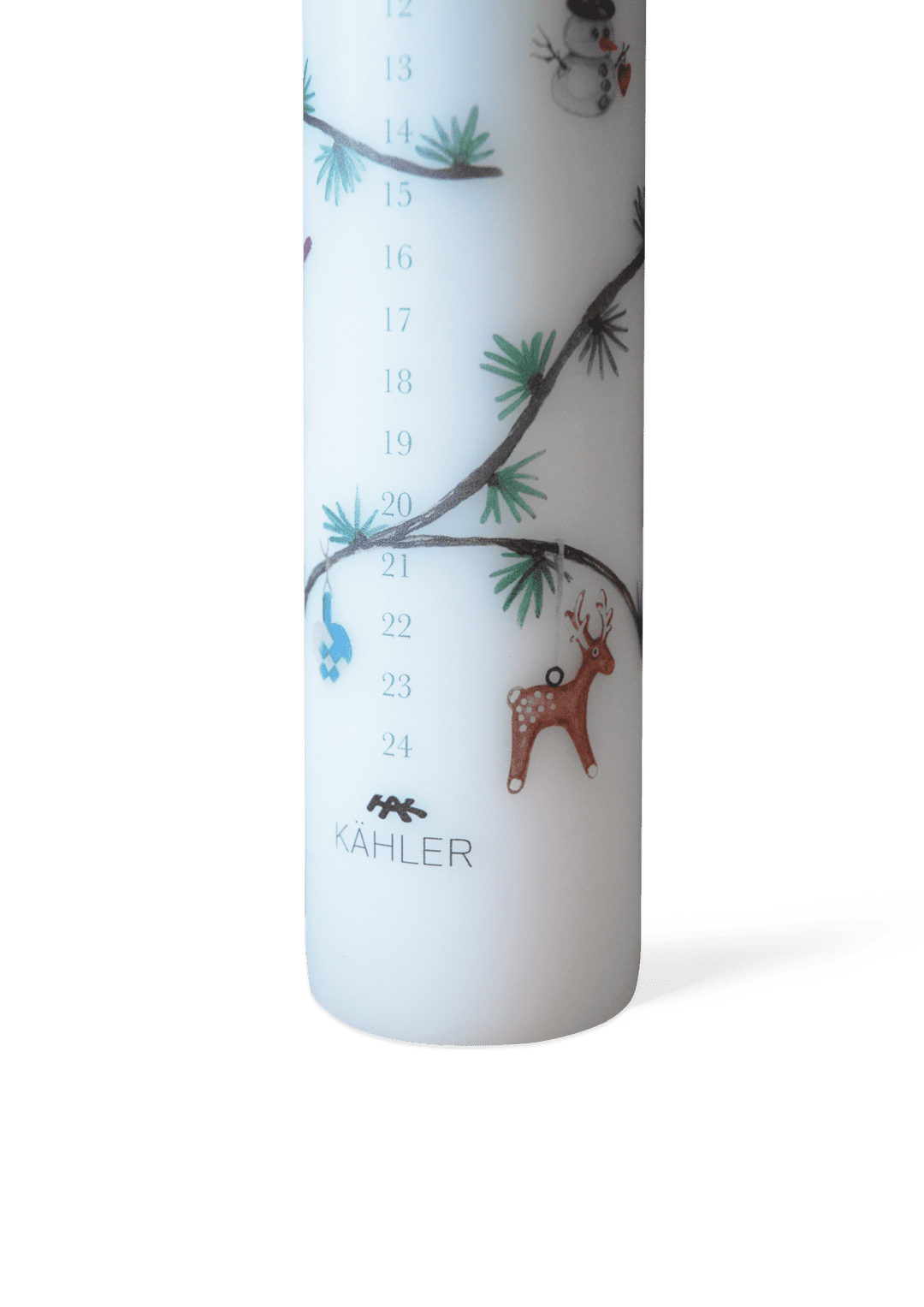 Hammershoi Christmas Advent Candle 2024 Dia 2" White W. Deco