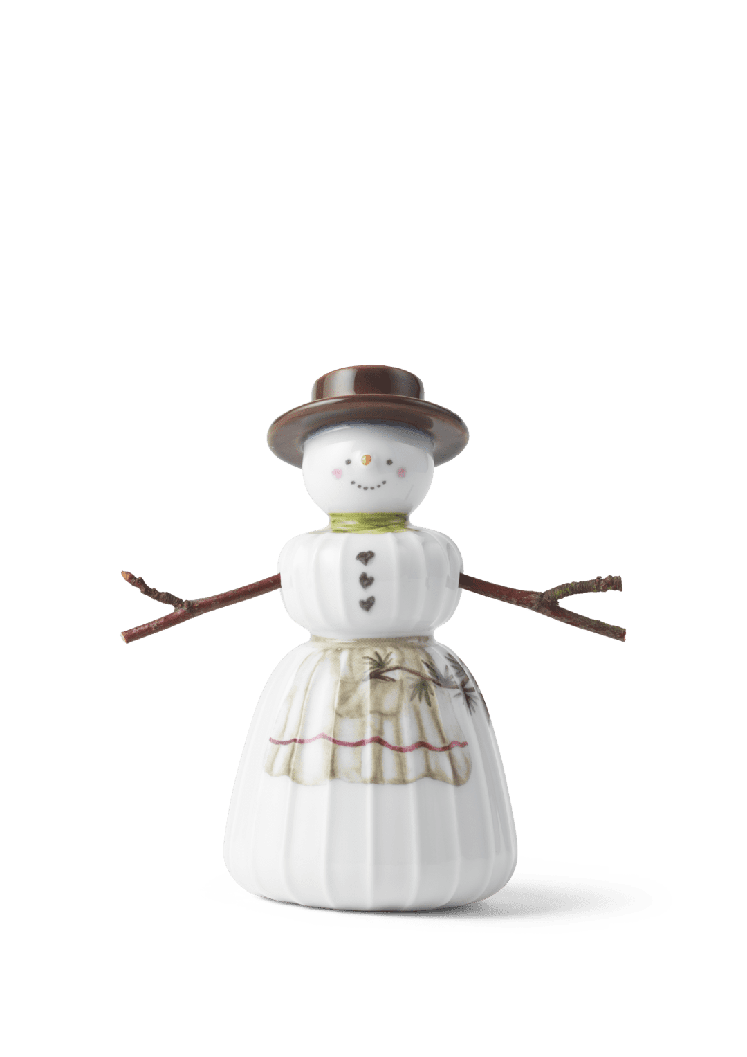 Hammershoi Christmas Snowwoman H 4.3" White W. Deco