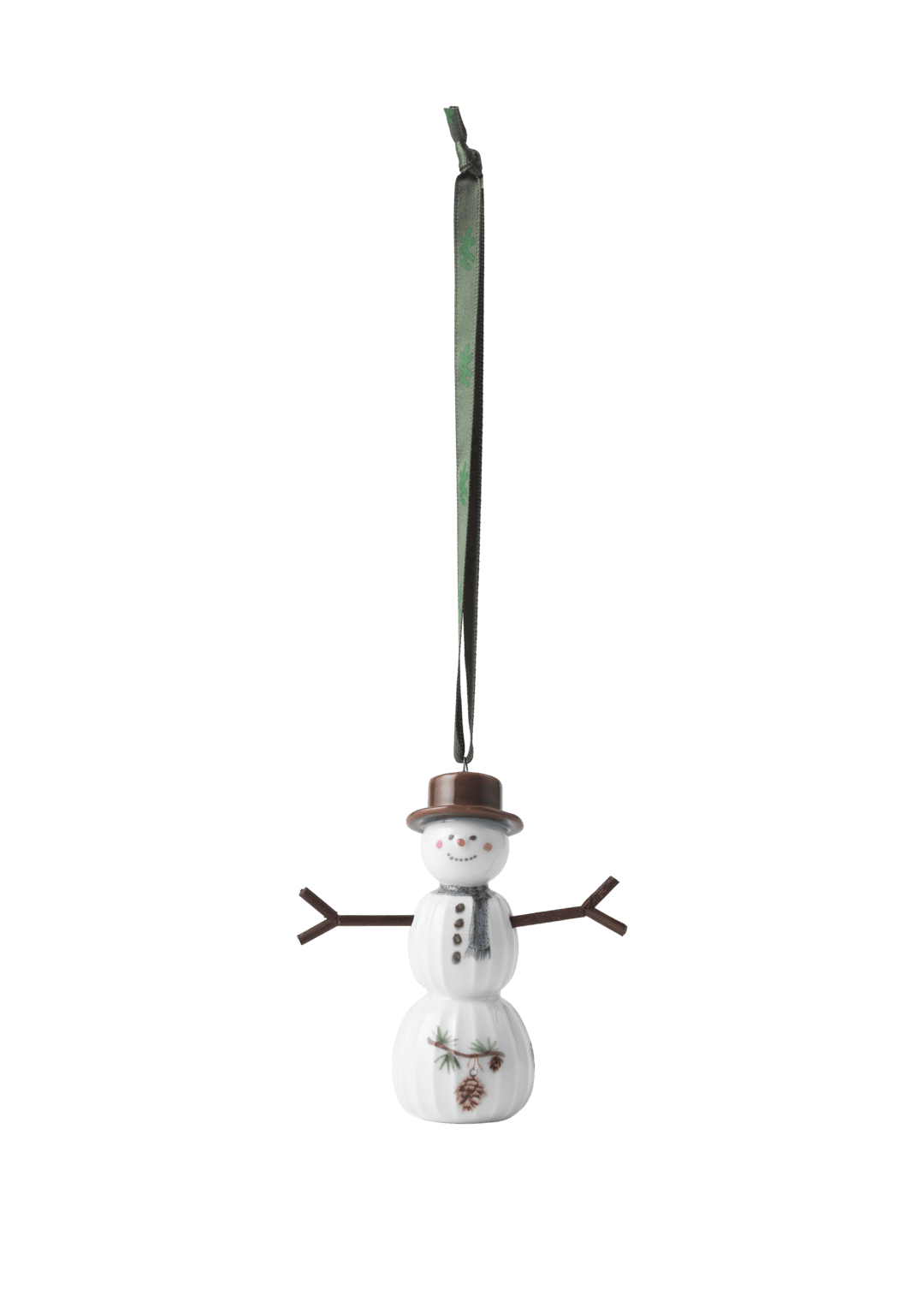 Hammershoi Christmas Snowman, Hanging H 3.7" White W. Deco