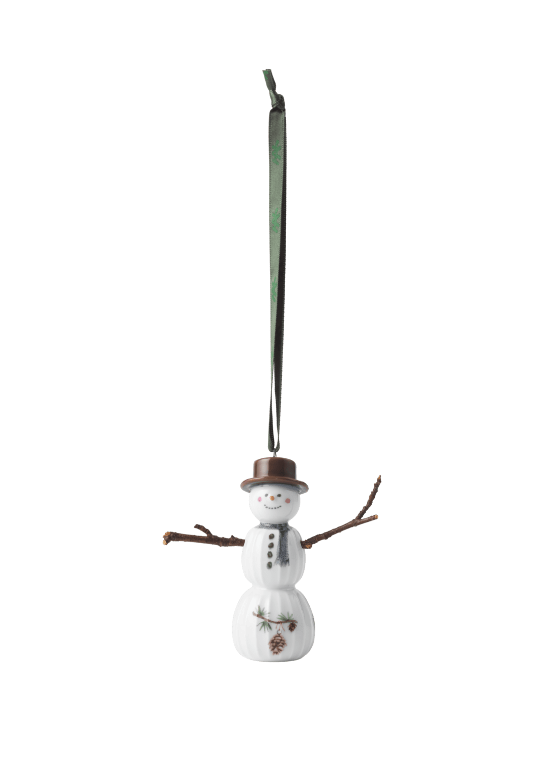 Hammershoi Christmas Snowman, Hanging H 3.7" White W. Deco