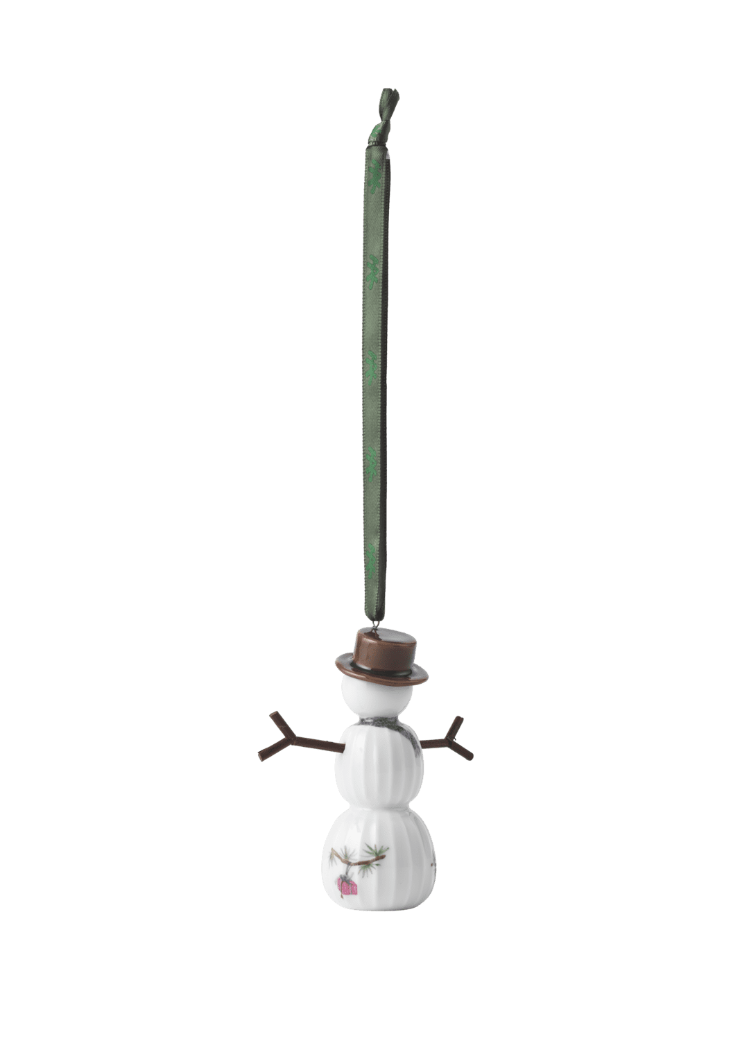 Hammershoi Christmas Snowman, Hanging H 3.7" White W. Deco