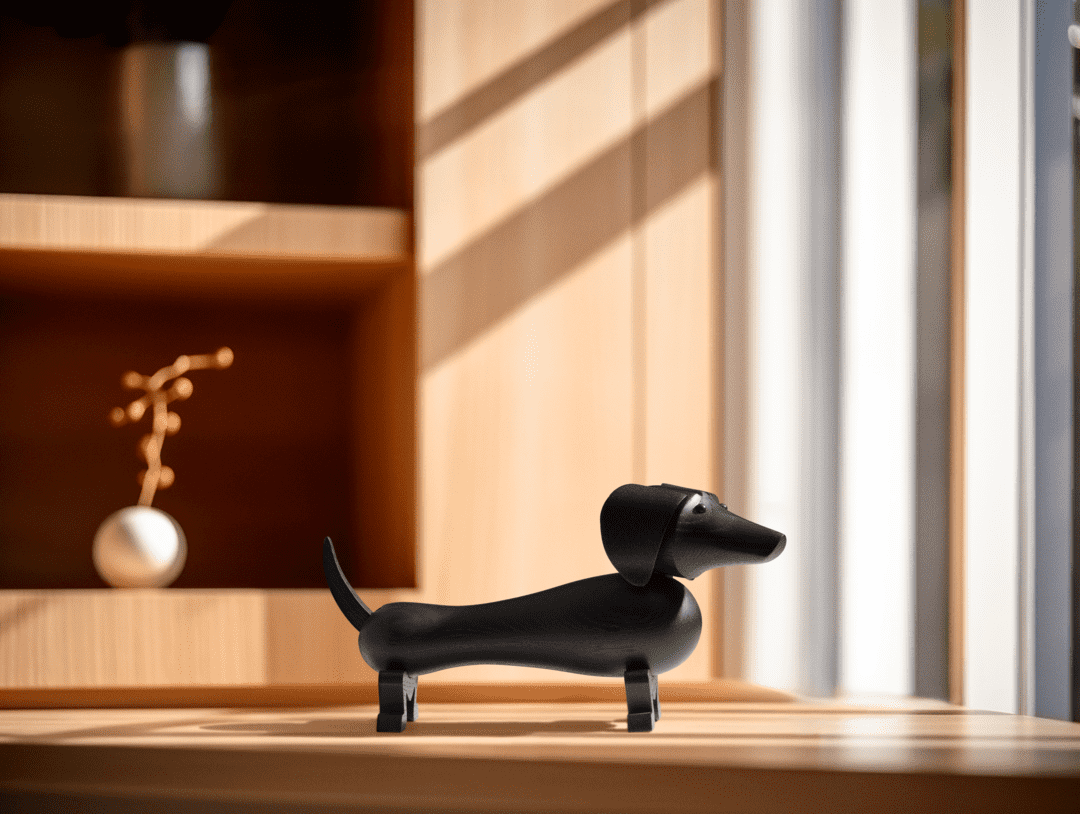 Dog Small Dark Stained Oak