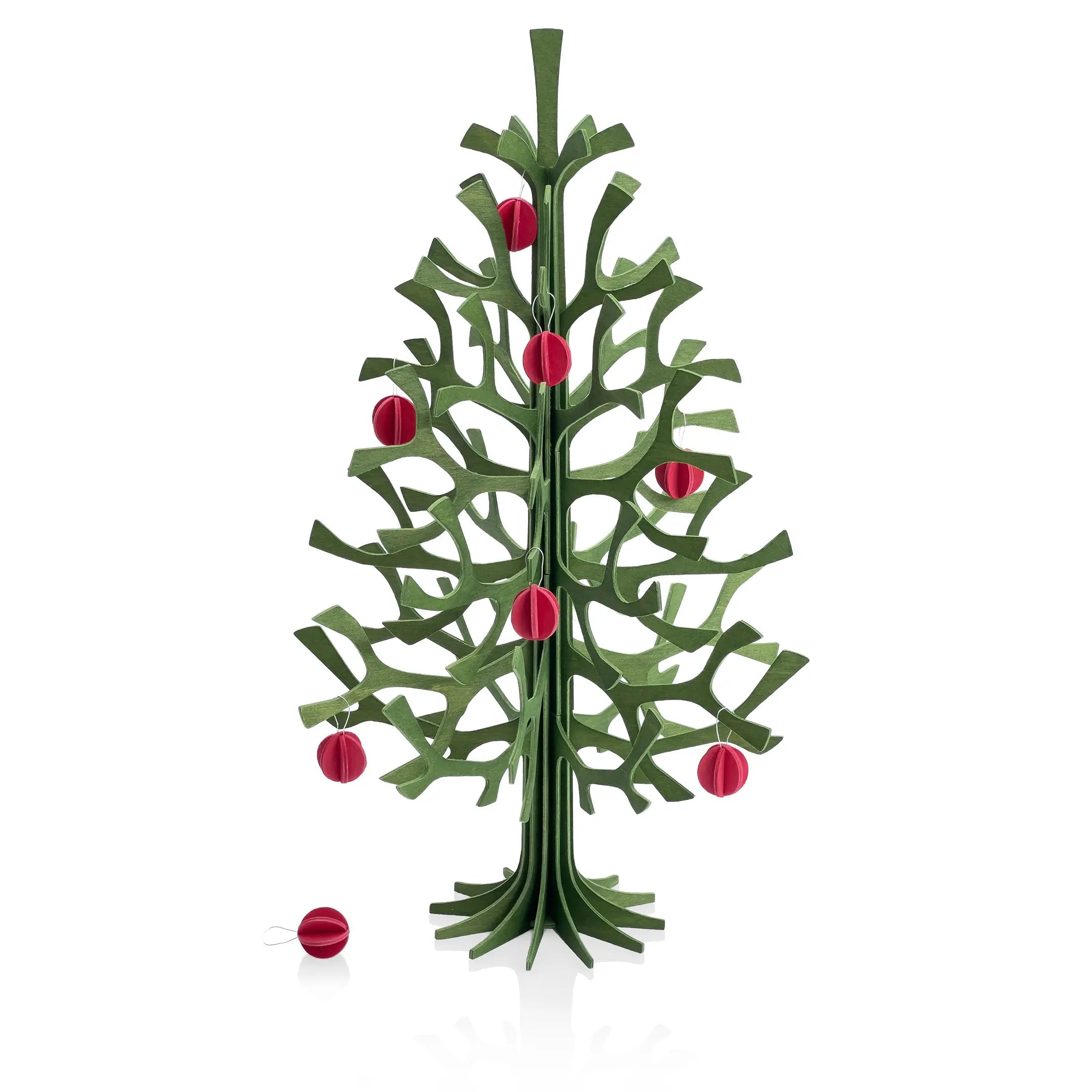 Lovi Spruce Tree 30 cm natural wood with 8 bright red