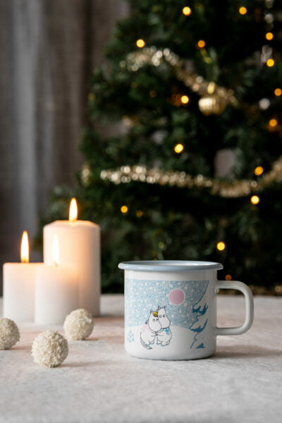 Moomin enamel mug Let it snow 3,7dl