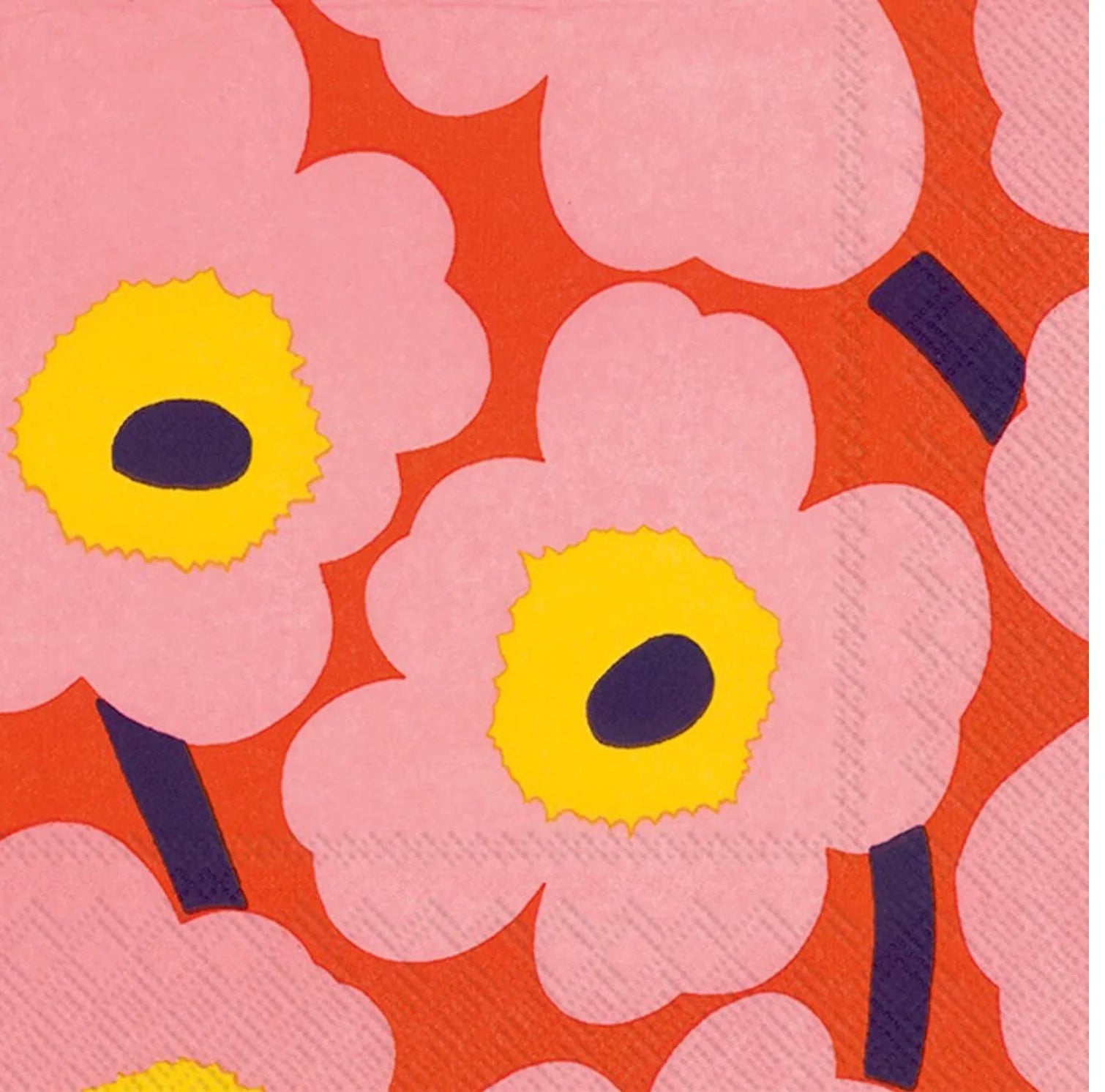 Marimekko paper napkins - Lunch size UNIKKO rose orange