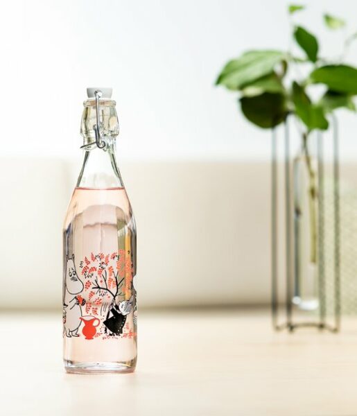 Moomin glass bottle Berries 0,5L