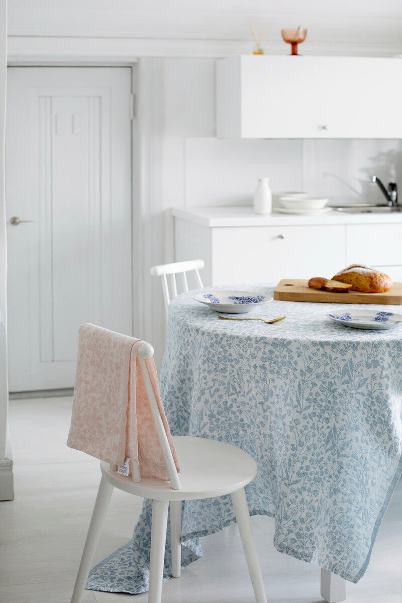 NIITTY tablecloth/blanket 150x260cm 5/white-rainy blue