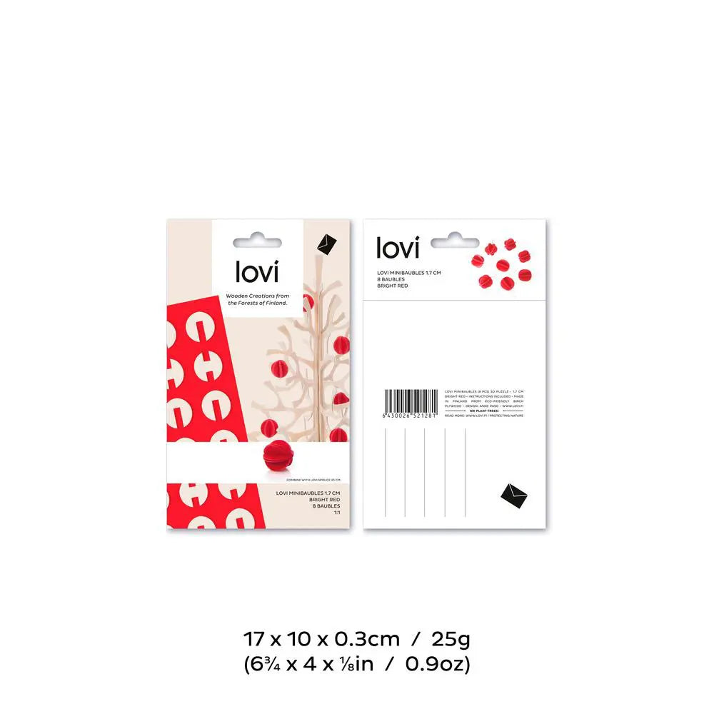 Lovi Minibaubles 1.7 cm bright red