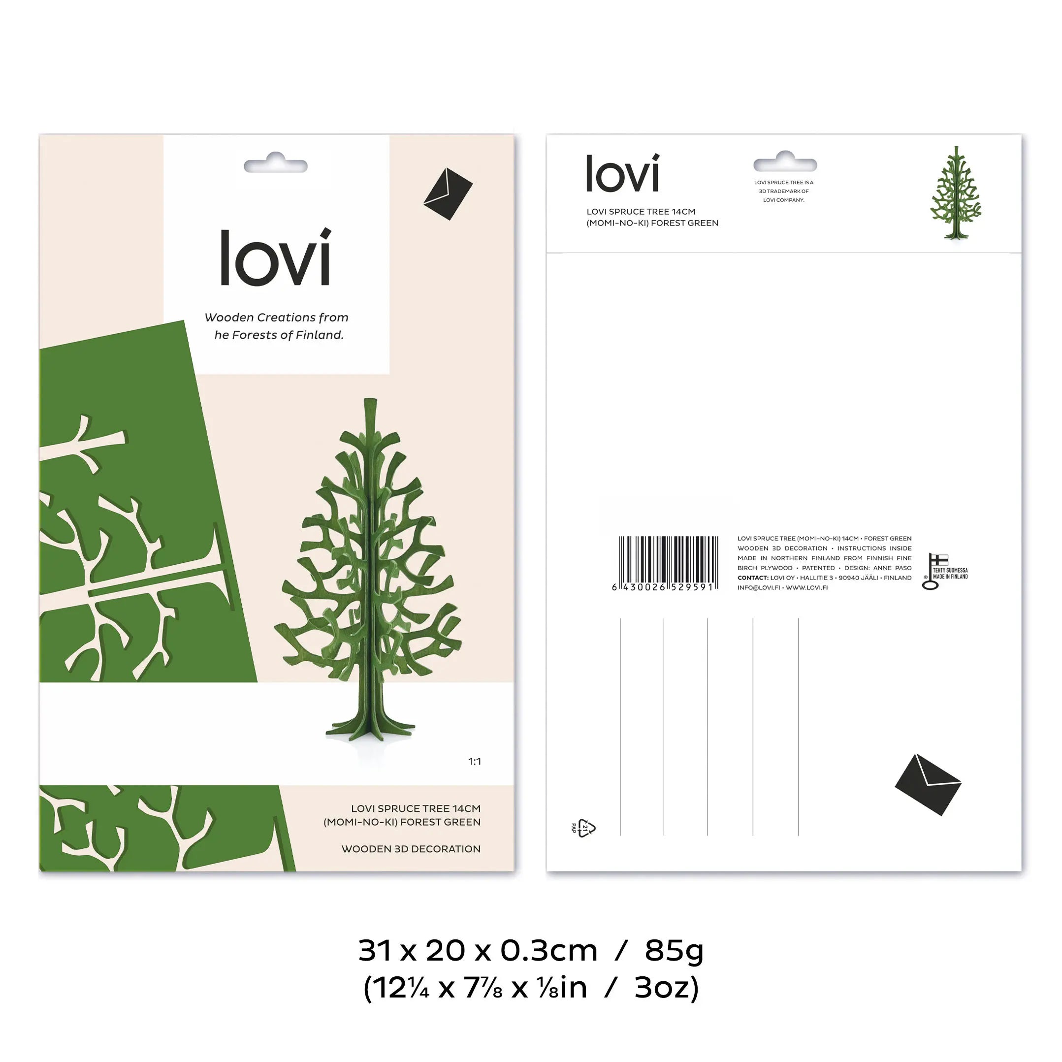 Lovi Spruce Tree 14 cm natural wood