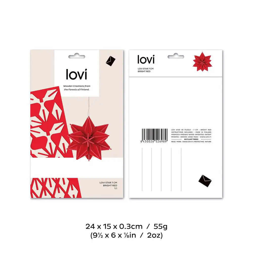 Lovi Star 7 cm bright red