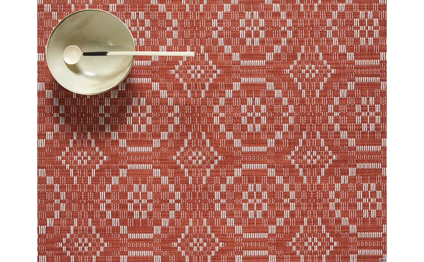 Chilewich Placemats Rectangle Overshot Paprika