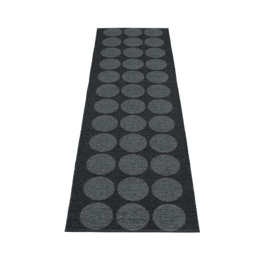 70x240cm / 2.25x8ft HUGO RUG- BLACK METALLIC/BLACK