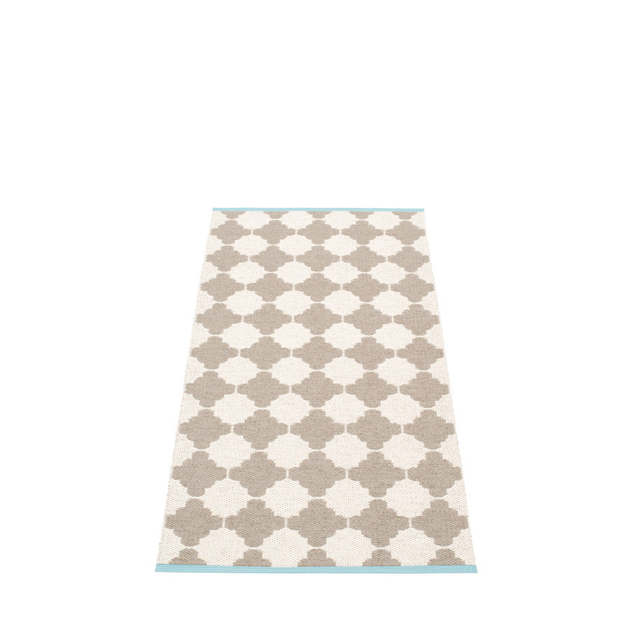 70x150cm / 2.25x5ft MARRE RUG - MUD/VANILLA/TURQUOISE EDGE