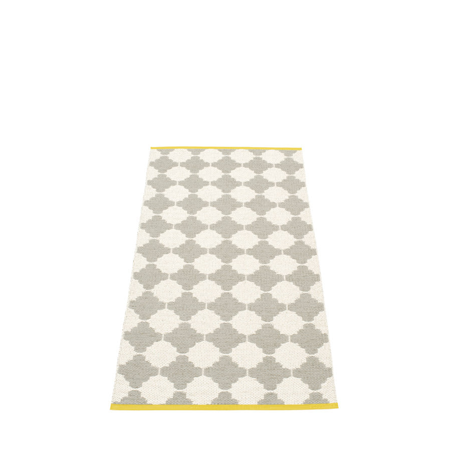 70x150cm / 2.25x5ft MARRE RUG - WARM GREY/VANILLA/MUSTARD EDGE