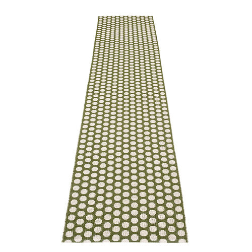 70x150cm / 2.25x5ft NOA RUG- Noa Dark Olive/Vanilla/W Grey stripe