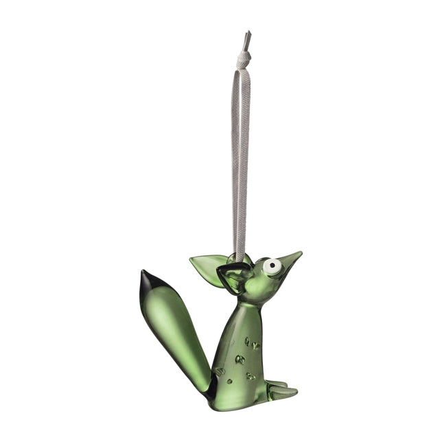 Vulpes ornament sitting 80mm 3.14" green