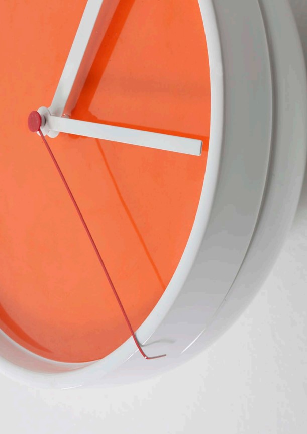 Slice Wall clock white (orange, black or blue)